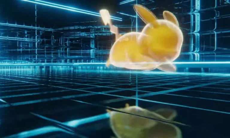 A wireframe minimalistic Pikachu on the march. (The Pokémon Company)